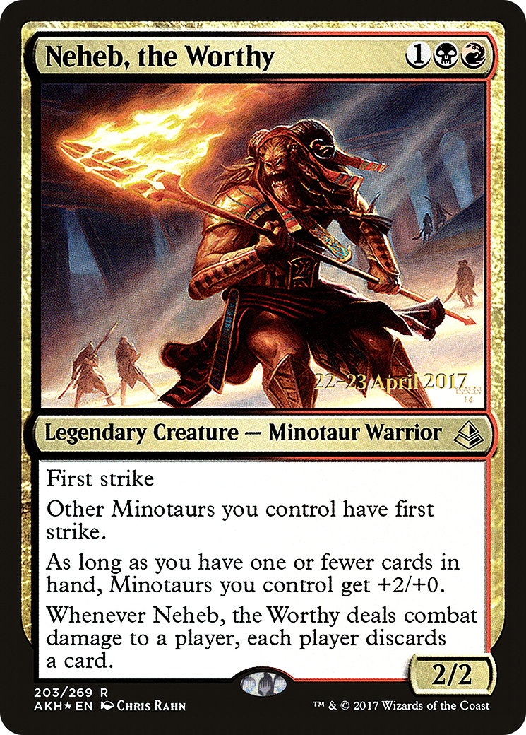 Neheb, the Worthy (PRE-203S) - Amonkhet Promos Foil