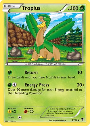 Tropius 005/101  - Reverse Holofoil Plasma Blast - Uncommon