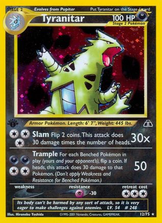 Tyranitar (12) 012/75  - Unlimited Holofoil Neo Discovery - Holo Rare