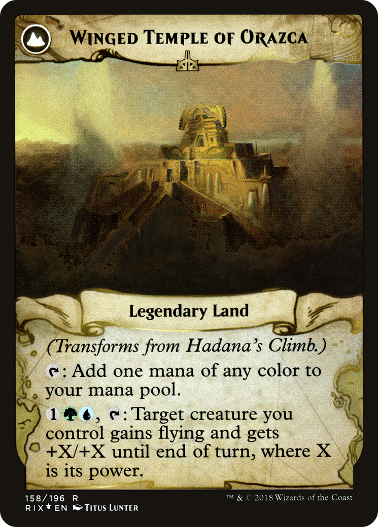 Hadana's Climb // Winged Temple of Orazca (PRE-158S) - Rivals of Ixalan Promos: (compasslanddfc) Foil