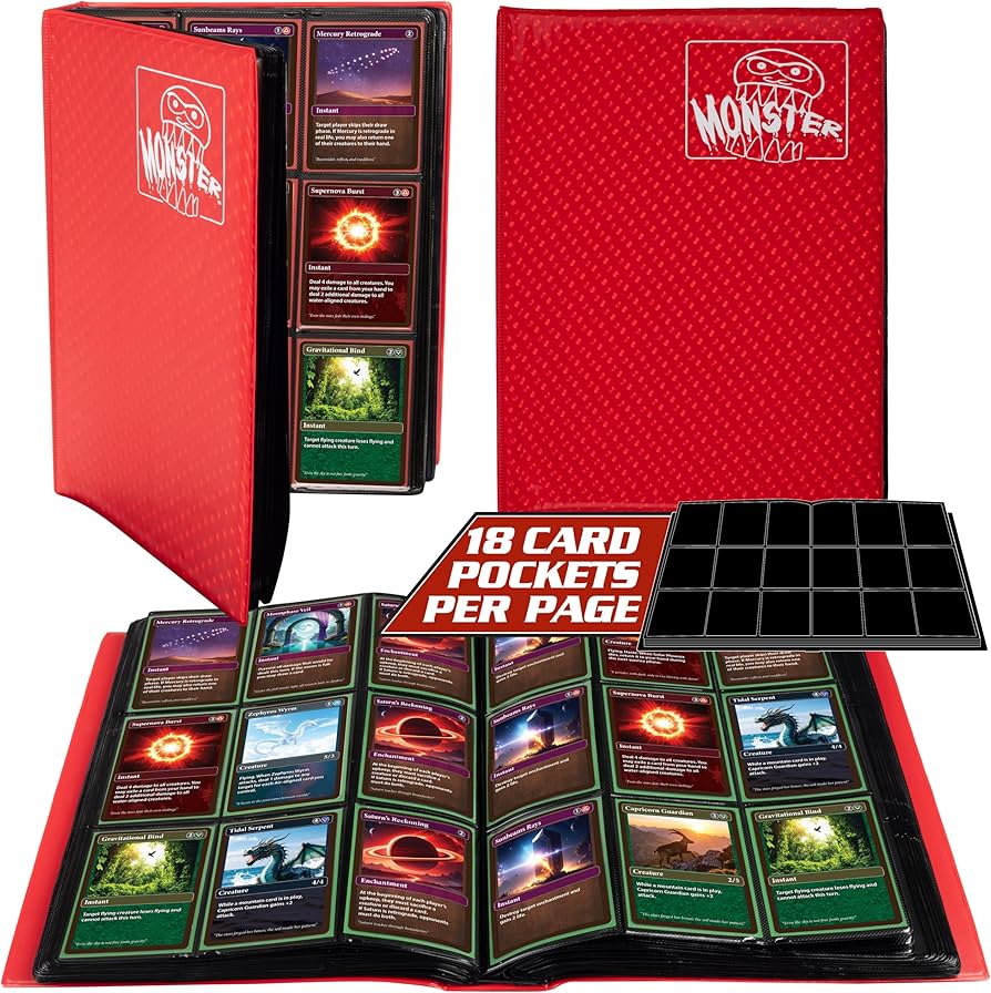 9 POCKET MONSTER BINDER HOLOFOIL RED