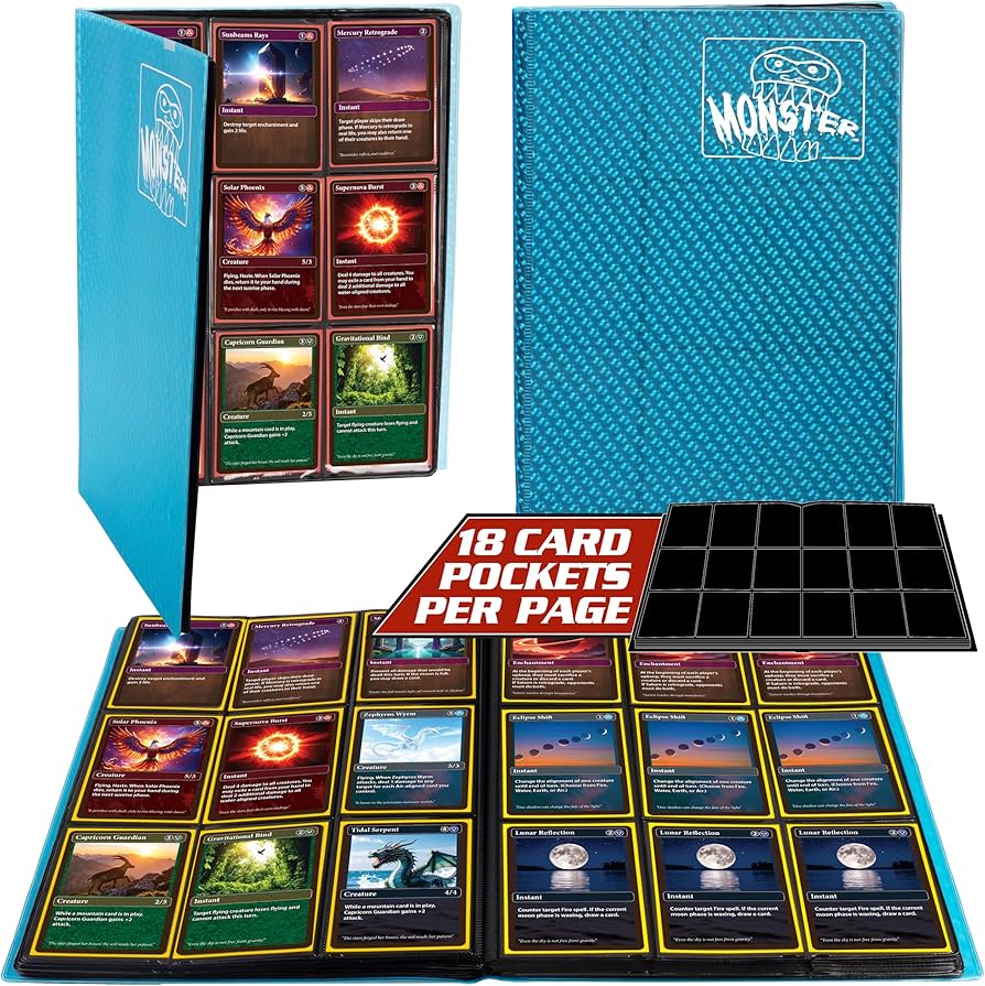 9 POCKET MONSTER BINDER HOLOFOIL AQUA BLUE