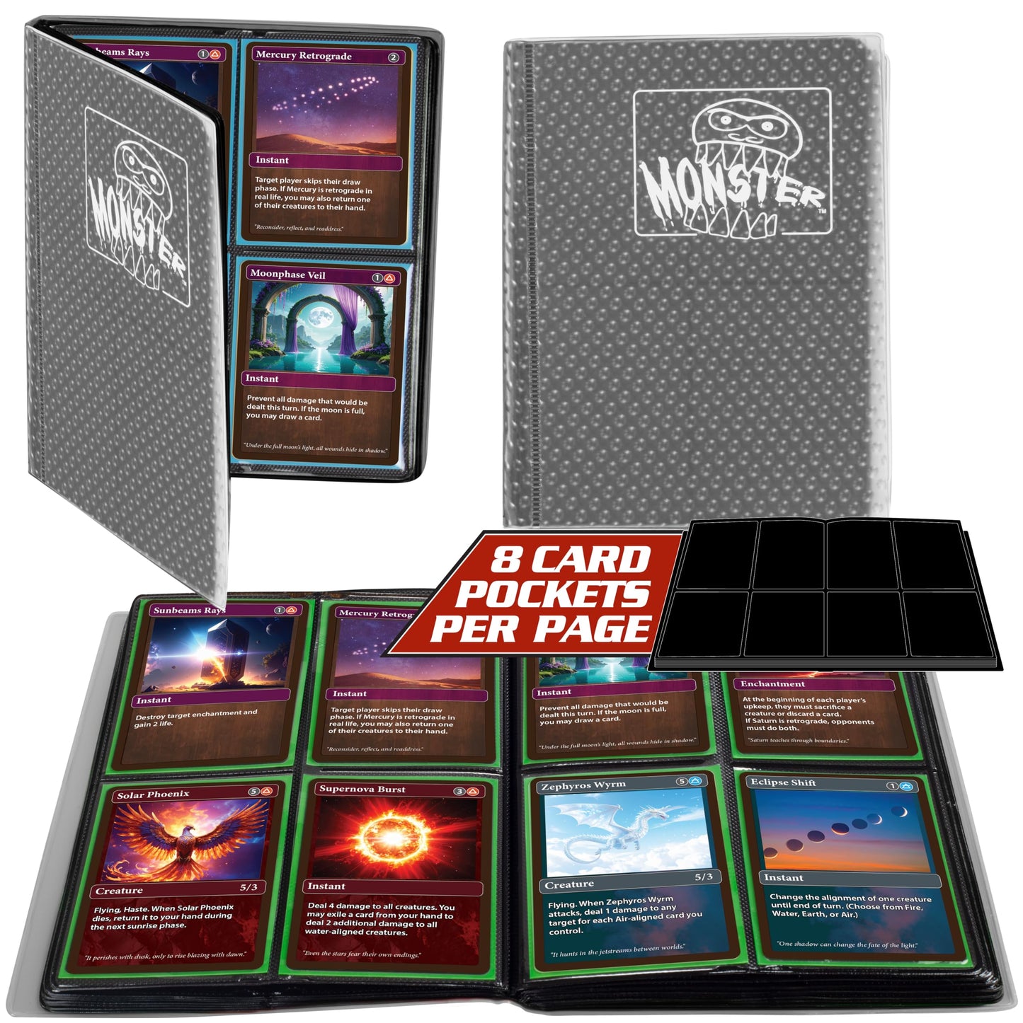 4 POCKET MONSTER HOLOFOIL PORTFOLIO SILVER (CLEAR)