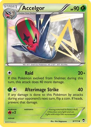 Accelgor 009  - Reverse Holofoil XY  Furious Fists - Uncommon