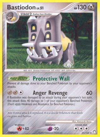 Bastiodon 021  - Reverse Holofoil Mysterious Treasures - Rare