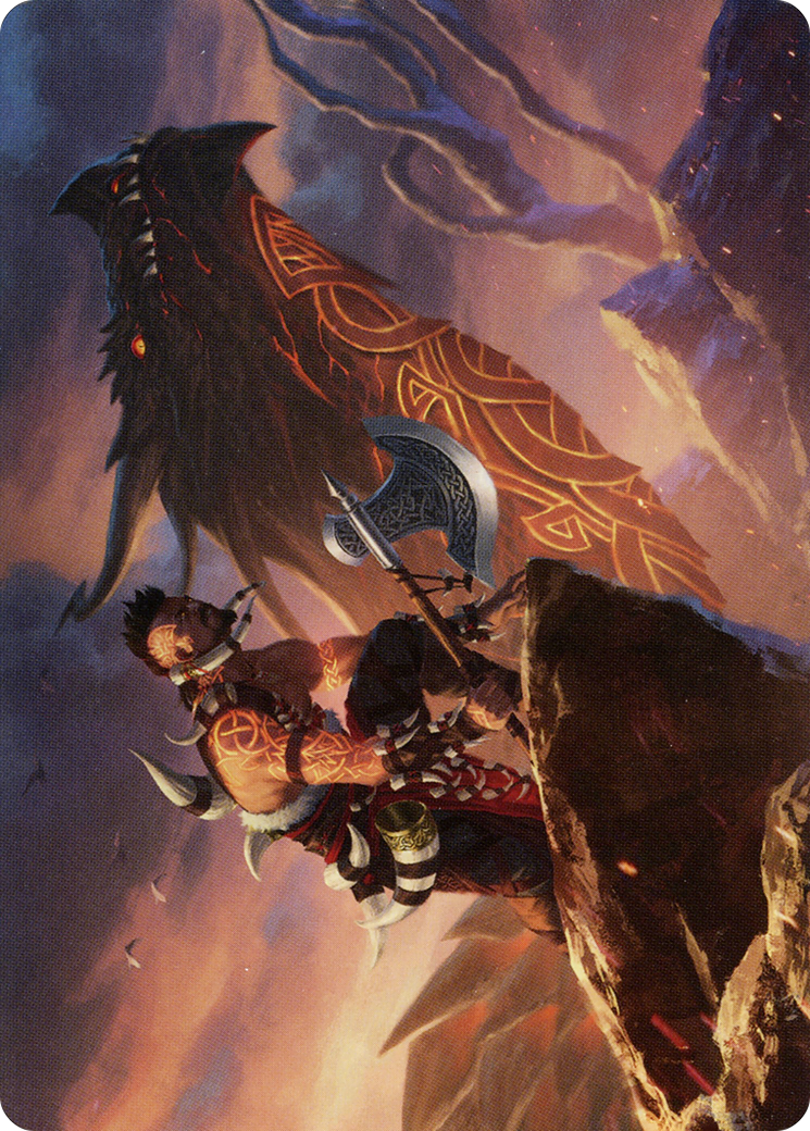 Dragonkin Berserker // Dragonkin Berserker (AKHM-032) - Kaldheim Art Series (Borderless) Foil