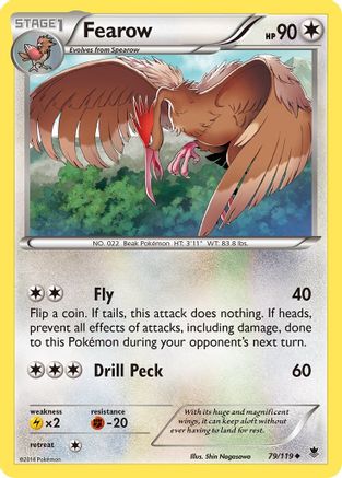 Fearow 079  - Reverse Holofoil XY  Phantom Forces - Uncommon