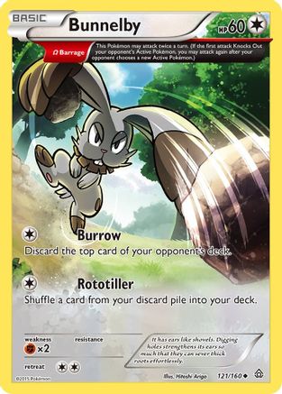 Bunnelby (Omega) 121/160  - Reverse Holofoil XY  Primal Clash - Uncommon