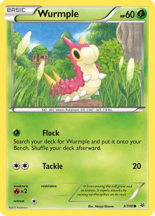 Wurmple 003/108  - Reverse Holofoil XY  Roaring Skies - Common