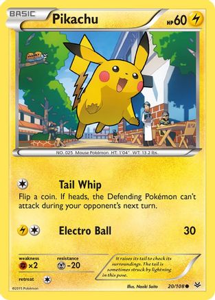 Pikachu 020/108  XY  Roaring Skies - Common