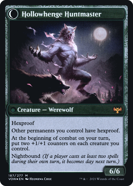 Avabruck Caretaker // Hollowhenge Huntmaster (PRE-187S) - Innistrad: Crimson Vow Promos: (Double Faced Transform) Foil