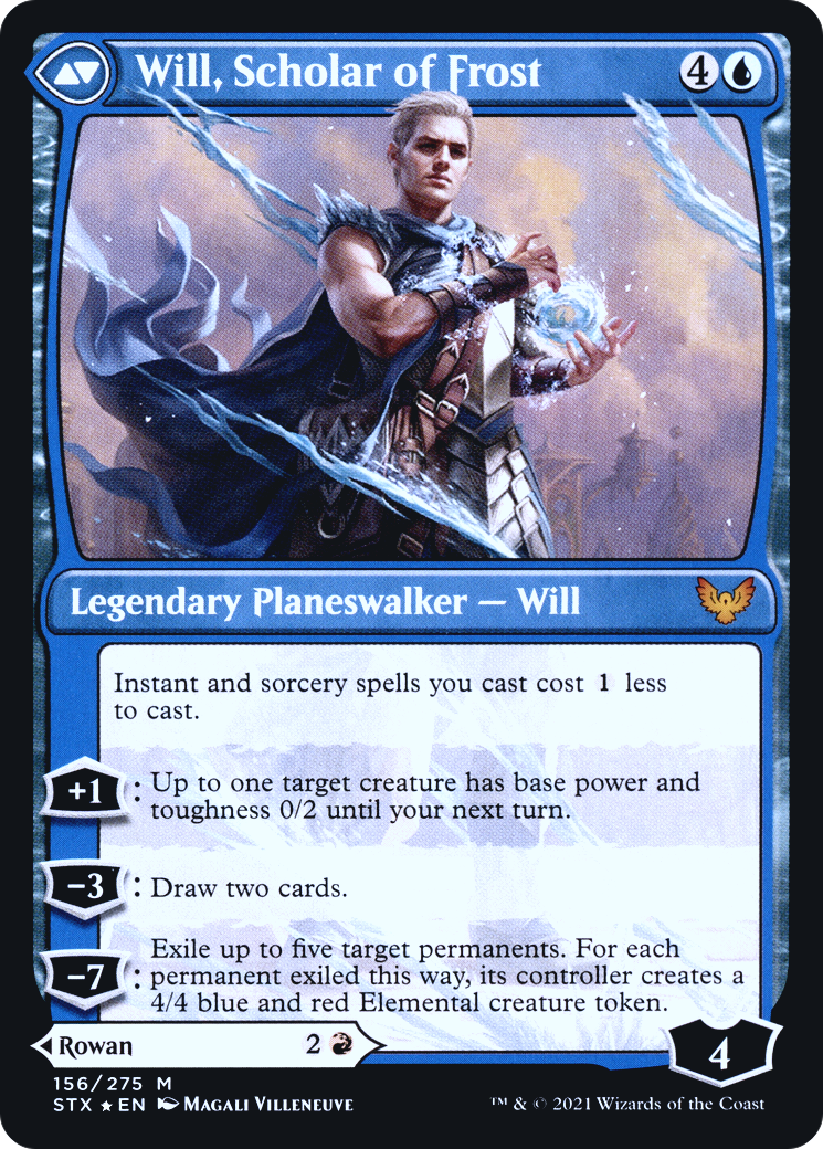 Rowan, Scholar of Sparks // Will, Scholar of Frost (PRE-156S) - Strixhaven: School of Mages Promos Foil