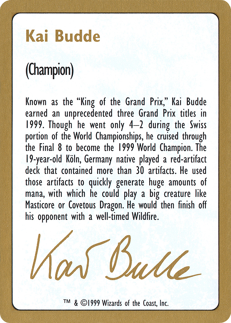 Kai Budde Bio (WCD-KB0A) - World Championship Decks 1999