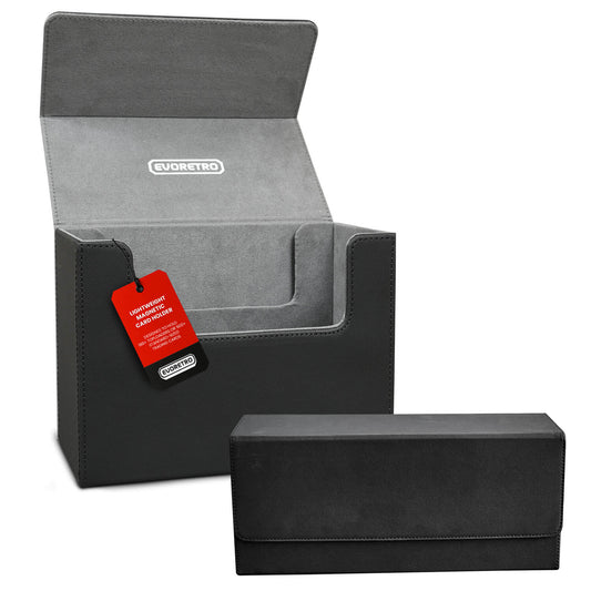 EVORETRO Magnetic Card Holder - 180+ Toploaders or 500+ Trading Cards - Black/Grey