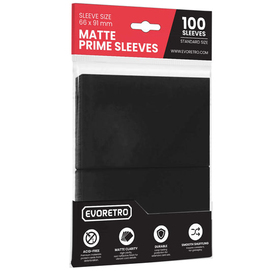 EVORETRO Matte Card Sleeves Standard Size Glare-Free Black