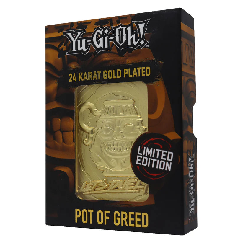 Yu-Gi-Oh! LIMITED EDITION 24 KARAT GOLD PLATED POT OF GREED METAL CARD