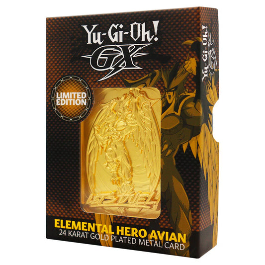Yu-Gi-Oh! LIMITED EDITION 24 KARAT GOLD PLATED ELEMENTAL HERO AVIAN METAL CARD
