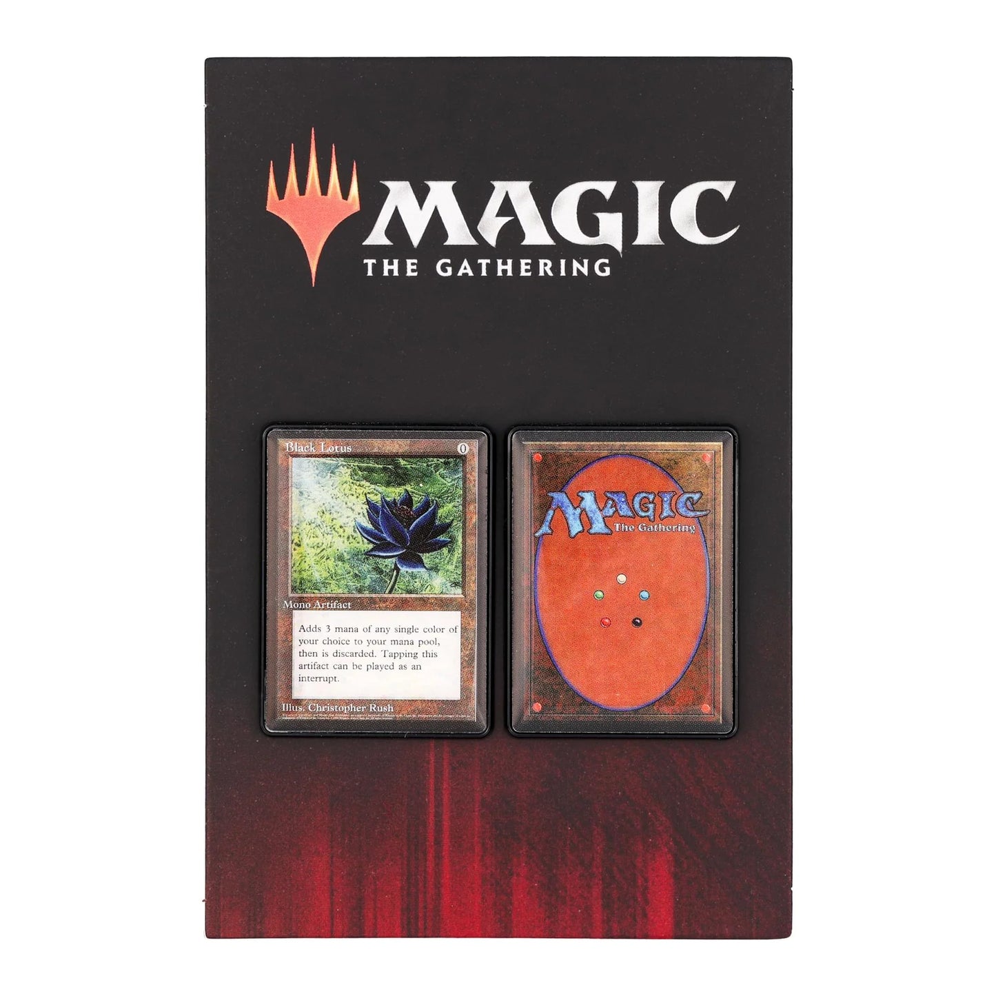 MTG BLACK LOTUS CARD 2-PIECE ENAMEL PIN SET