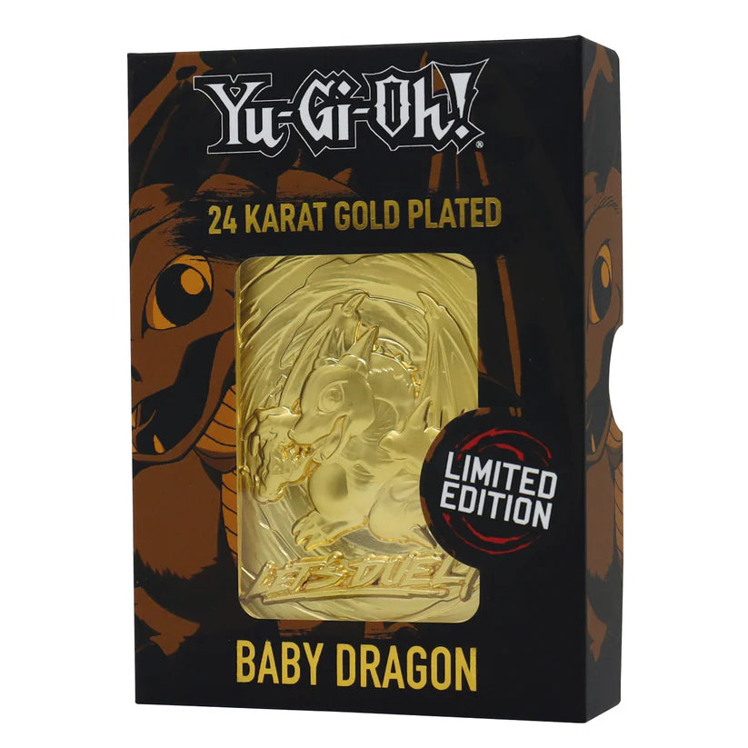 Yu-Gi-Oh! LIMITED EDITION 24 KARAT GOLD PLATED BABY DRAGON METAL CARD