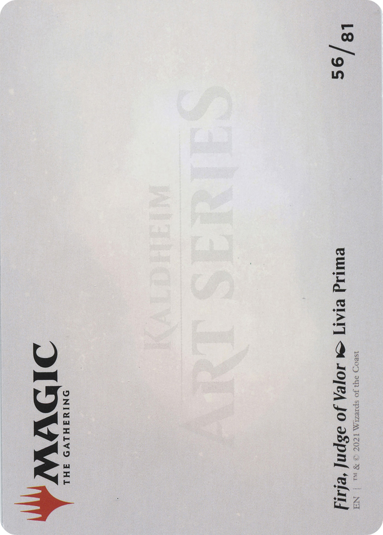 Firja, Judge of Valor // Firja, Judge of Valor (AKHM-056) - Kaldheim Art Series (Borderless)