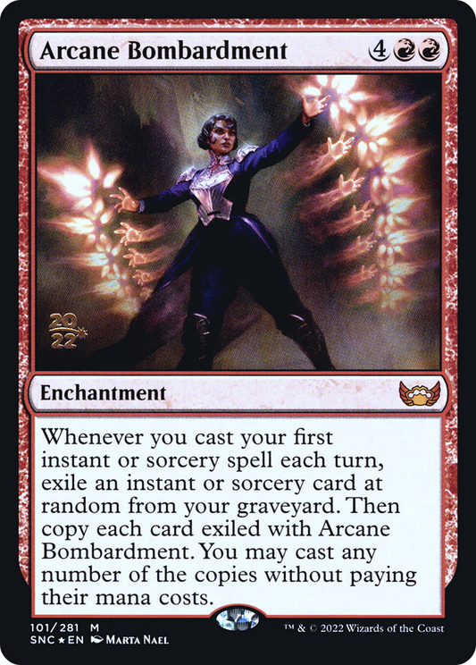 Arcane Bombardment (PRE-101S) - Streets of New Capenna Promos Foil