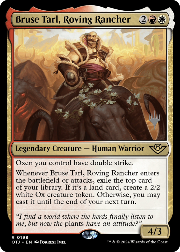 Bruse Tarl, Roving Rancher (PPOTJ-198P) - Outlaws of Thunder Junction Promos