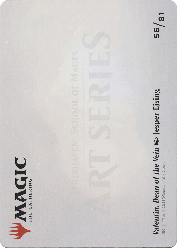 Valentin, Dean of the Vein // Valentin, Dean of the Vein (ASTX-056) - Strixhaven Art Series (Borderless) Foil