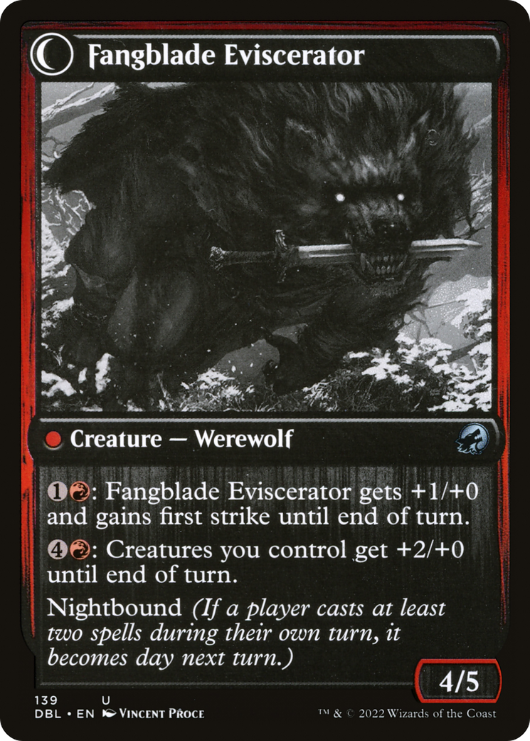 Fangblade Brigand // Fangblade Eviscerator (DBL-139) - Innistrad: Double Feature: (Double Faced Transform) Foil