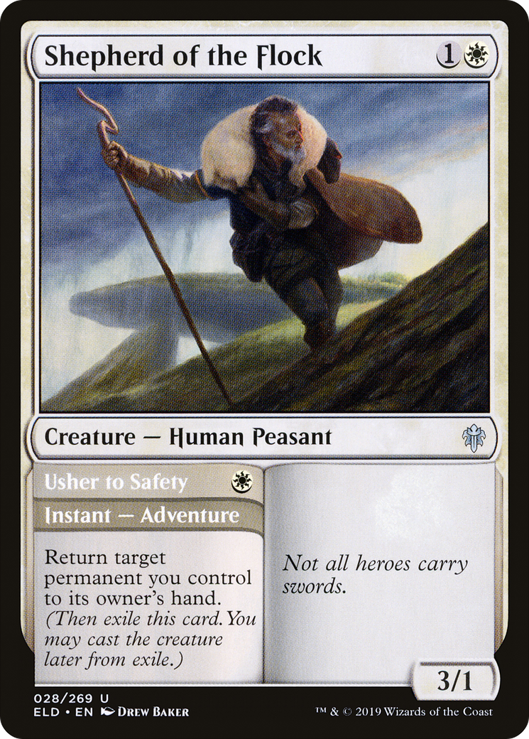 Shepherd of the Flock // Usher to Safety (ELD-028) - Throne of Eldraine Foil