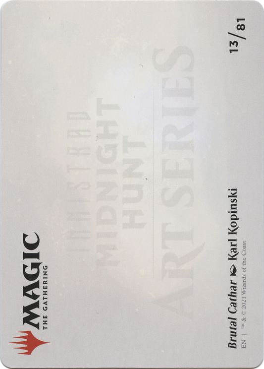 Brutal Cathar // Brutal Cathar (AMID-013) - Midnight Hunt Art Series (Borderless) Foil