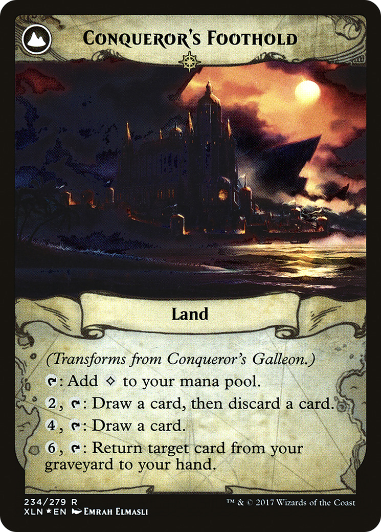 Conqueror's Galleon // Conqueror's Foothold (PRE-234S) - Ixalan Promos: (compasslanddfc) Foil