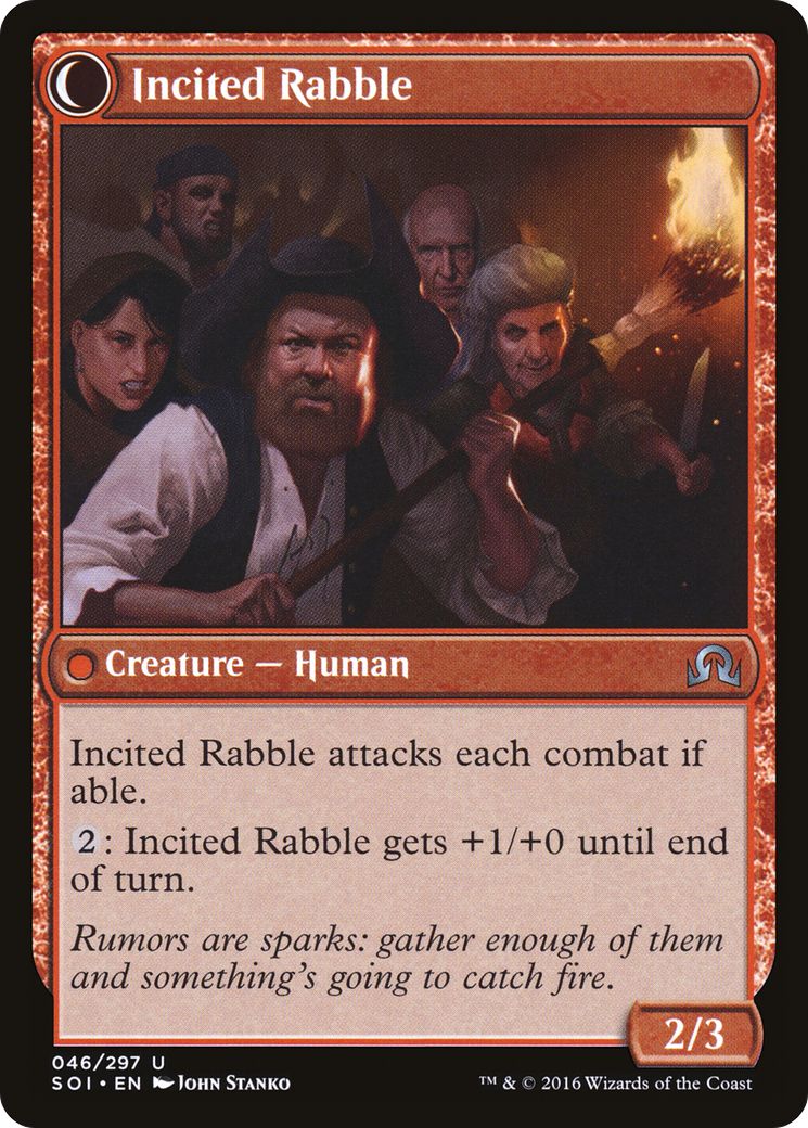Town Gossipmonger // Incited Rabble (SOI-046) - Shadows over Innistrad: (Double Faced Transform) Foil