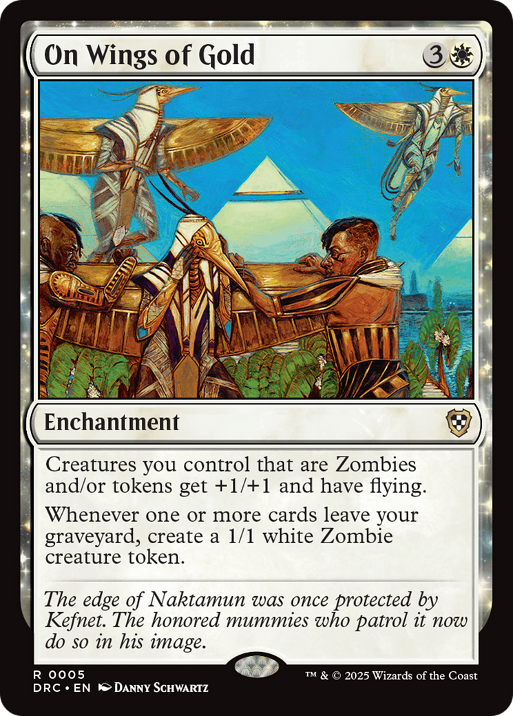 On Wings of Gold (DRC-005) - Commander: Aetherdrift: (enchantment) Foil
