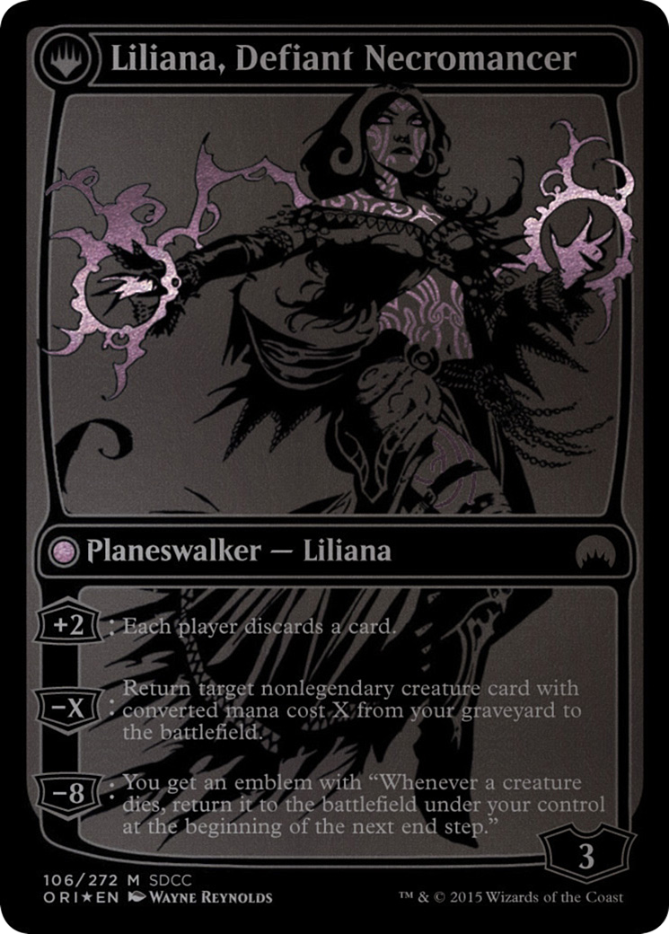Liliana, Heretical Healer // Liliana, Defiant Necromancer (MEDIA-106) - San Diego Comic-Con 2015: (originpwdfc) Foil