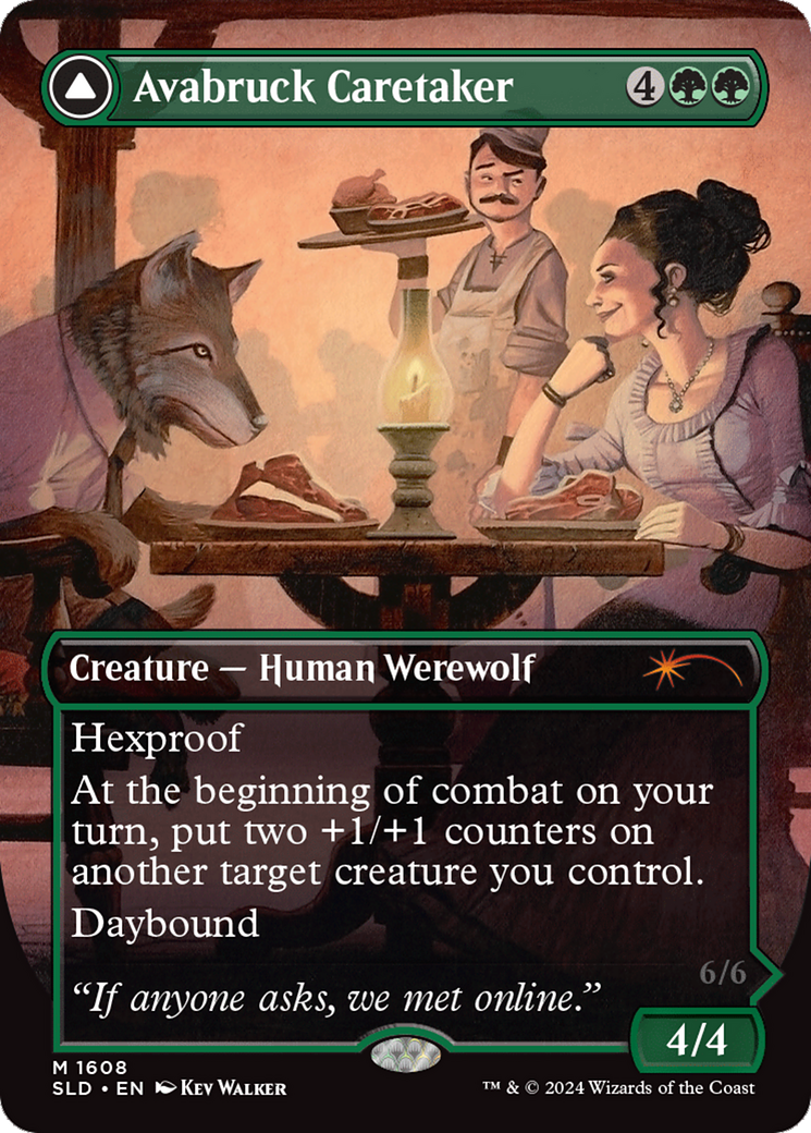 Avabruck Caretaker // Hollowhenge Huntmaster (SLD-1608) - Secret Lair Drop (Borderless)