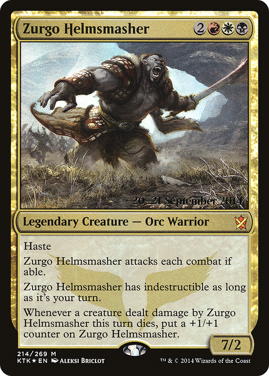 Zurgo Helmsmasher (PRE-214S) - Khans of Tarkir Promos Foil