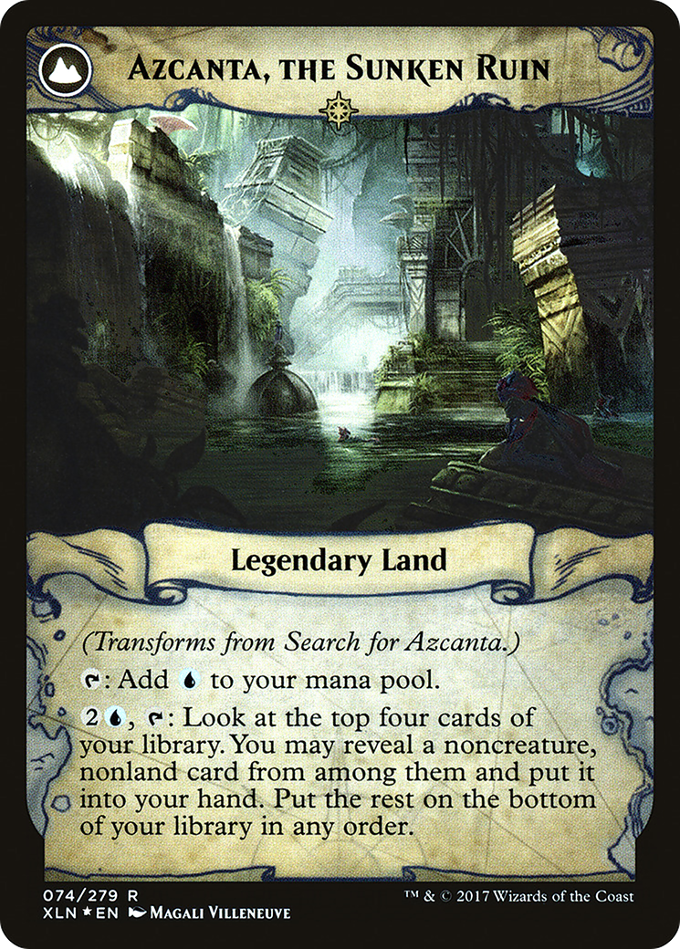 Search for Azcanta // Azcanta, the Sunken Ruin (PRE-74S) - Ixalan Promos: (compasslanddfc) Foil