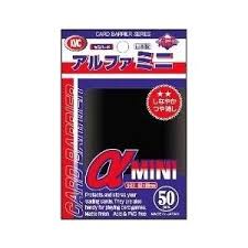 KMC SLEEVES MINI SUPER ALPHA BLACK 50CT