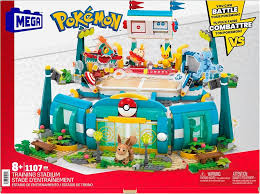 MEGA Pokémon Traning Stadium Building Toy Kit, with 5 Action Figures (1101 Pieces) for Kids
