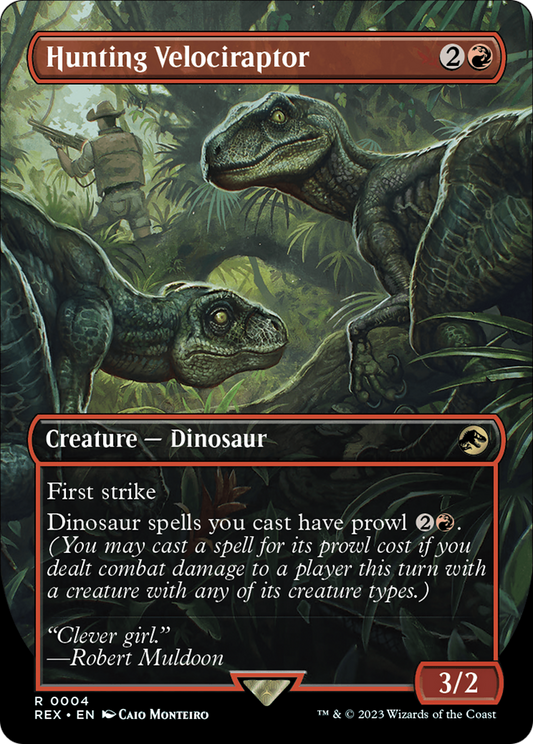 Hunting Velociraptor (REX-004) - Jurassic World Collection (Borderless)