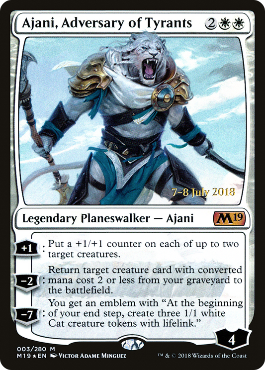 Ajani, Adversary of Tyrants (PRE-03S) - Core Set 2019 Promos Foil