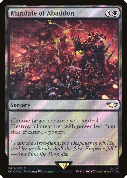 Mandate of Abaddon (40K-40★) - Warhammer 40,000 Commander Foil