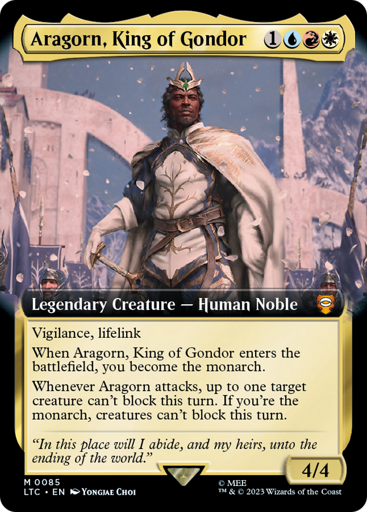Aragorn, King of Gondor (LTC-085) - Tales of Middle-earth Commander: (Extended Art) Foil