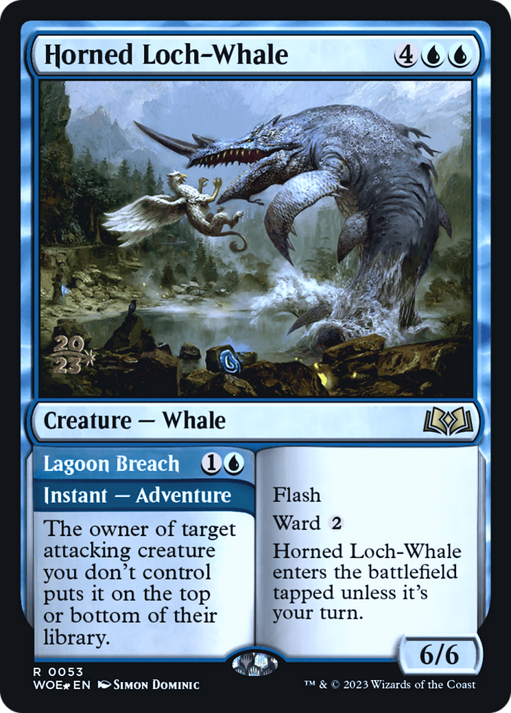 Horned Loch-Whale // Lagoon Breach (PRE-53S) - Wilds of Eldraine Promos Foil