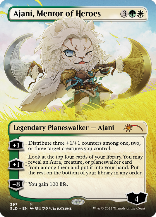 Ajani, Mentor of Heroes (SLD-397) - Secret Lair Drop (Borderless)