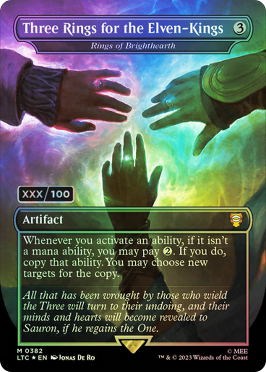 Rings of Brighthearth (LTC-382Z) - Tales of Middle-earth Commander / Three Rings for the Elven-Kings (Borderless) Foil