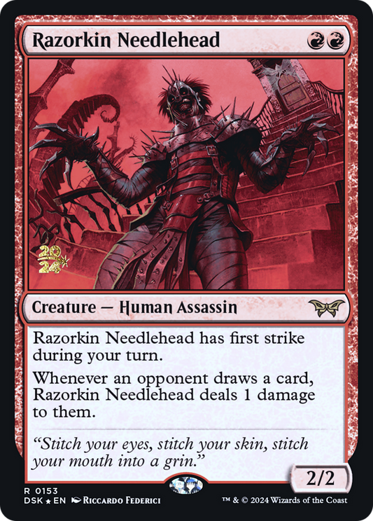 Razorkin Needlehead (PRE-153S) - Duskmourn: House of Horror Promos Foil