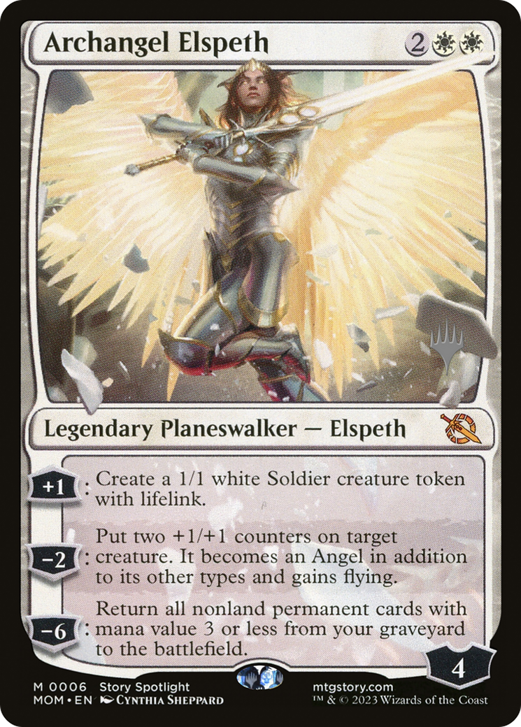 Archangel Elspeth (PPMOM-06P) - March of the Machine Promos Foil