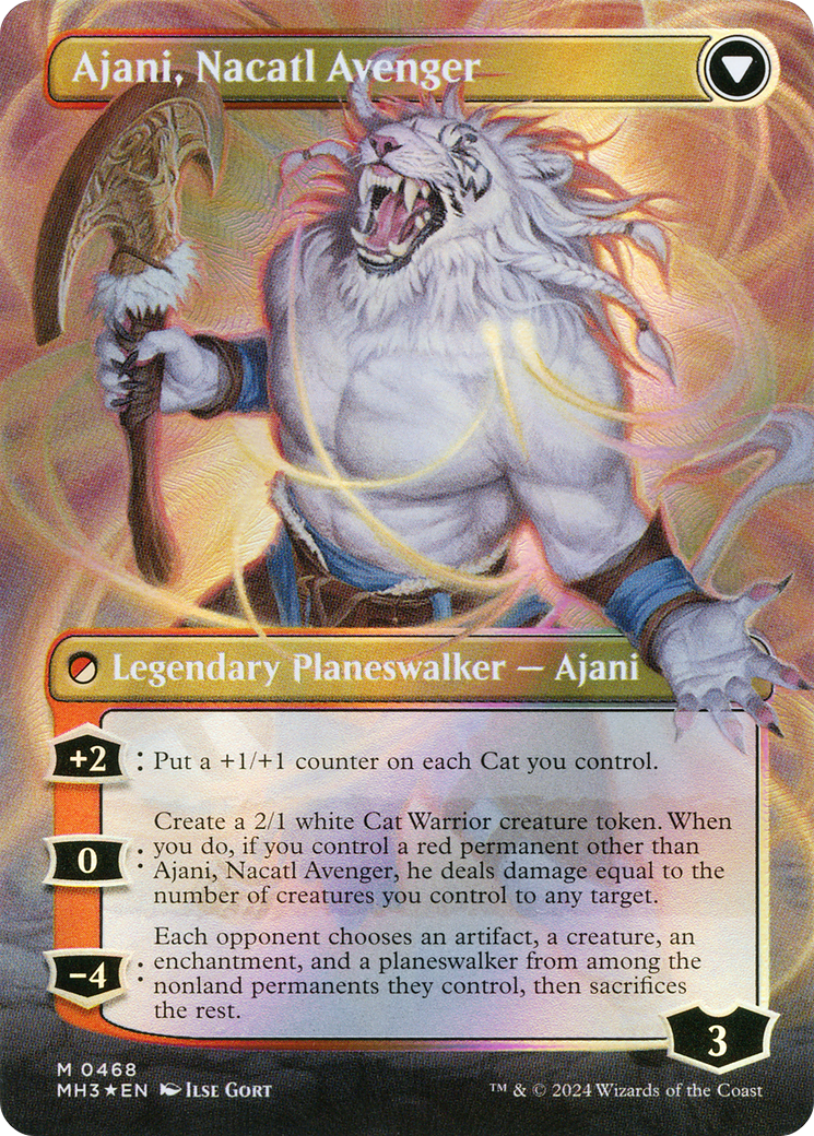 Ajani, Nacatl Pariah // Ajani, Nacatl Avenger (MH3-468) - Modern Horizons 3 (Borderless) Foil