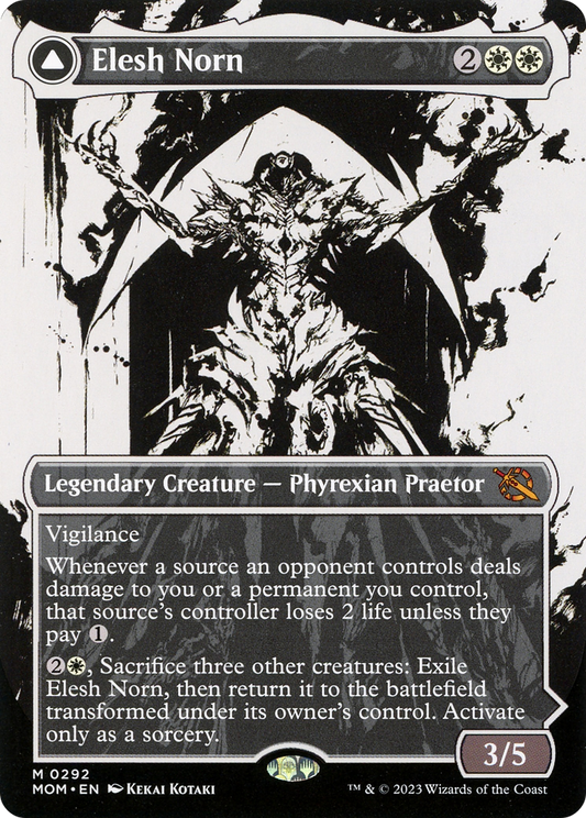 Elesh Norn // The Argent Etchings (MOM-292) - March of the Machine: (Showcase) (Borderless) Foil